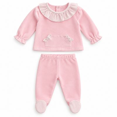 Babidu 100% Cotton Knitted Newborn 2-Piece Set (Sweater and Footed Pants) AW26