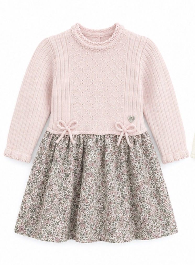 Granlei Children'sKnitted Dress-Floral Fabric