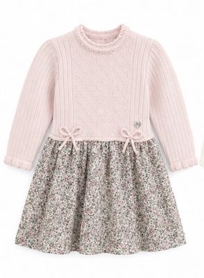 Granlei Children'sKnitted Dress-Floral Fabric
