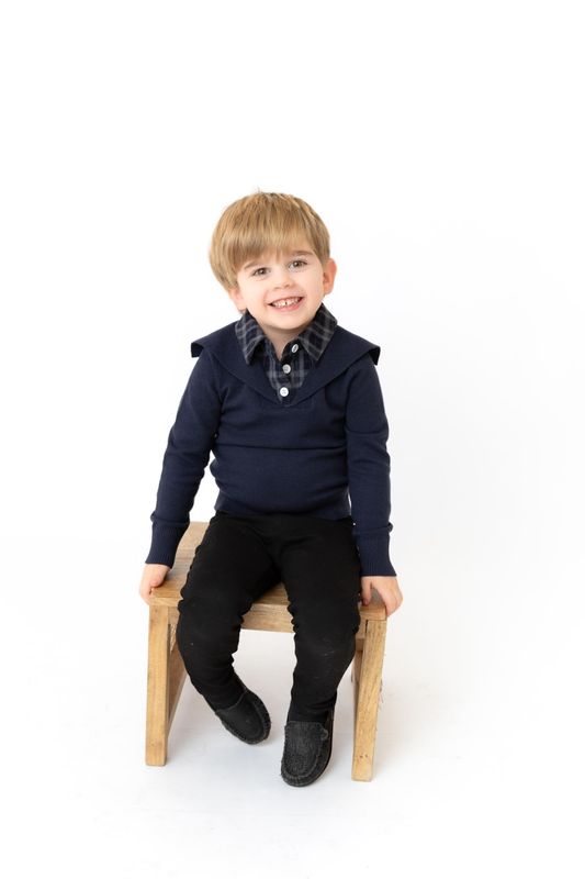 Bonjoy Velvet Plaid Knit Shirt - Boys SW26006BS AW26