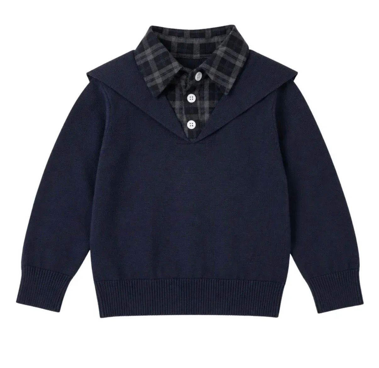 Bonjoy Velvet Plaid Knit Shirt - Boys SW26006BS AW26