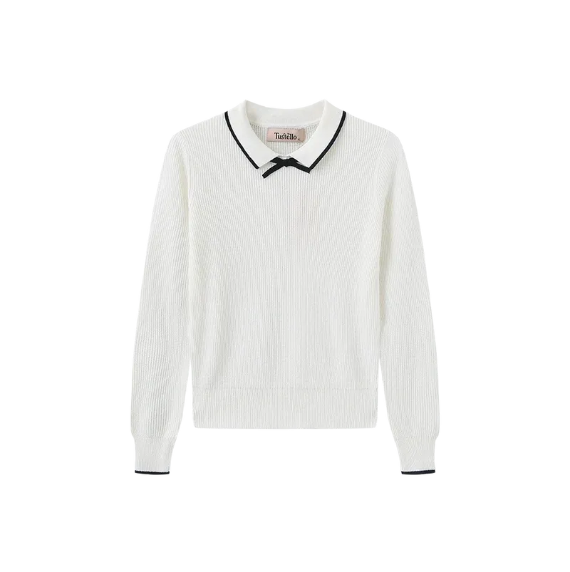 Tustello Piko Ribbed Knit Trim Sweater C 28009 AW26