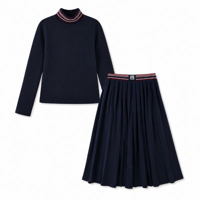 Vibe Sweatshirt Fitted Detail Mock Neck with skirt set C 29676 AW26