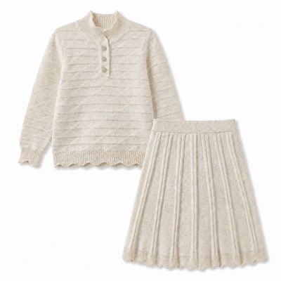 One Child Marled Knit Scallop Trim Sweater C 27006 AW26