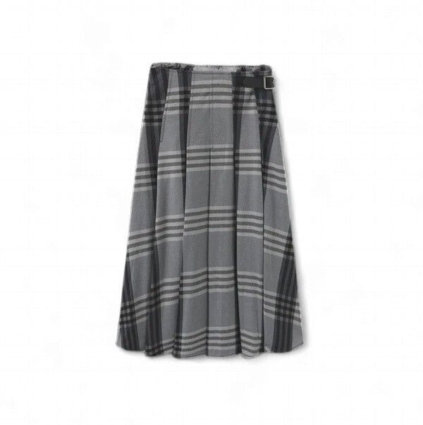 Mallory and Merlot Plaid Raw Edge Buckle Skirt C 28564 AW26