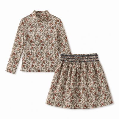 One Child Rye Printed Mock Neck with skirt set C 29430 AW26