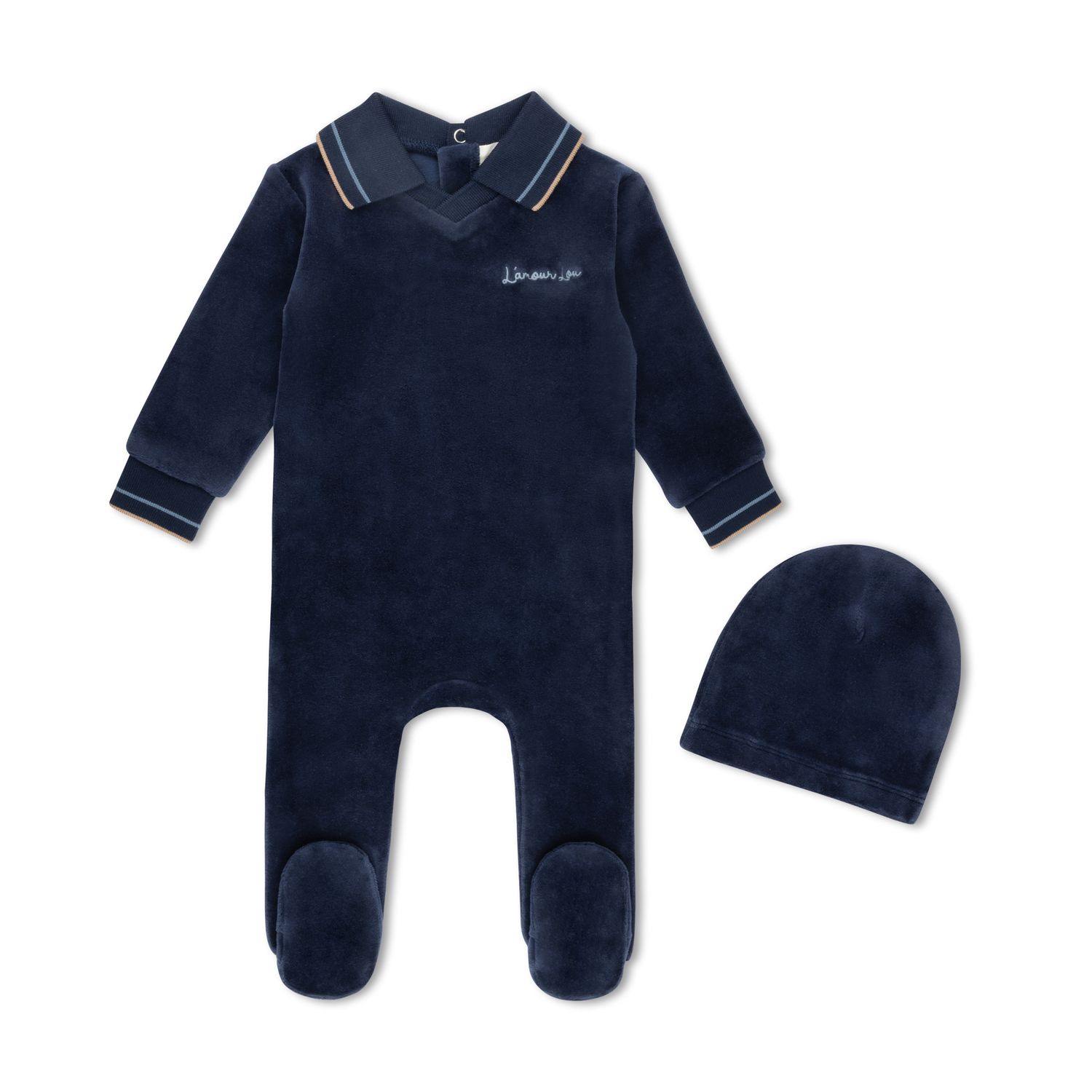 L'Amour Lou VELOUR POLO FOOTIE LLFW06 AW26