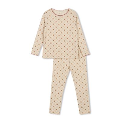 L'Amour Lou BEAR GRID PRINT PAJAMA LLFW14 AW26