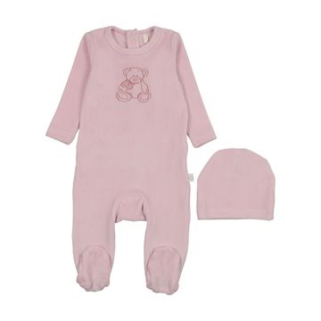 Pouf velour-bear-footie-pink AW26