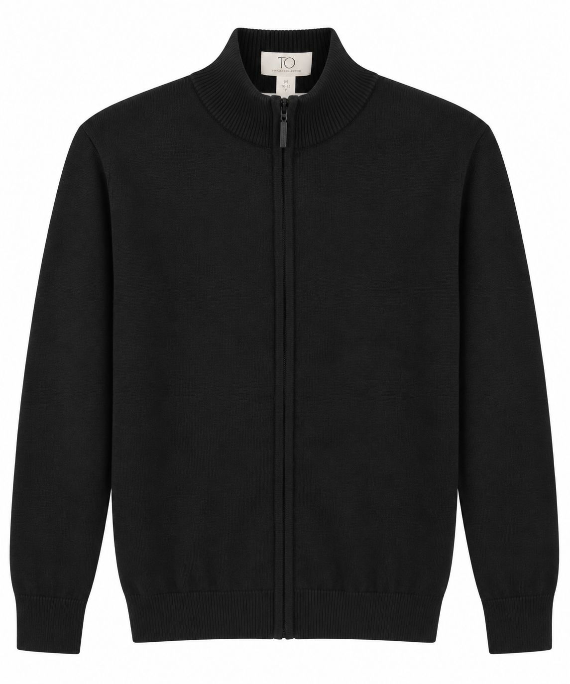T.O Collection Boys Full Zip Black Sweater SWB-FZ-BLK AW26