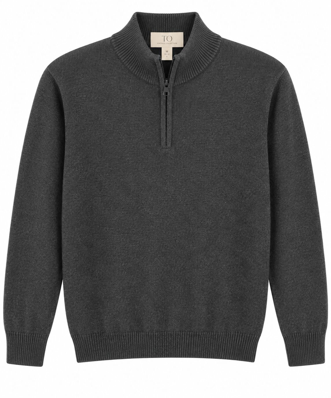 T.O Collection Boys Full Zip Charcoal Sweater SWB-FZ-C AW26