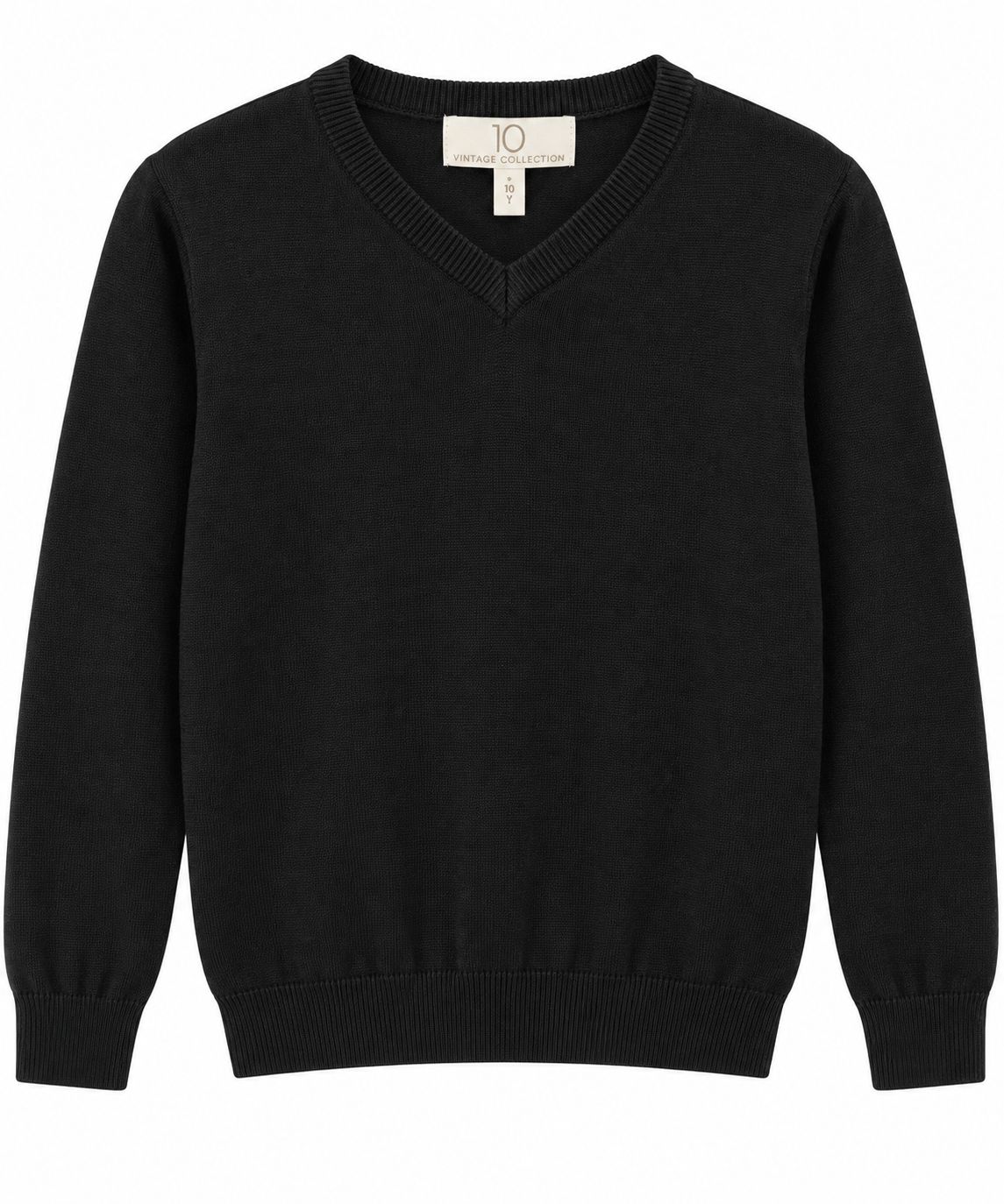 T.O Collection Boys V-NECK Black Sweater SWB-VN-BLK AW26