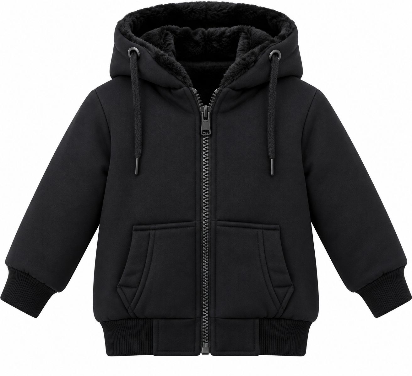 T.O Collection Boys Black Hoodie - Black Fur HD-1B AW26