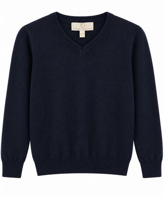 T.O Collection Boys V-NECK Navy Sweater SWB-VN-N AW26