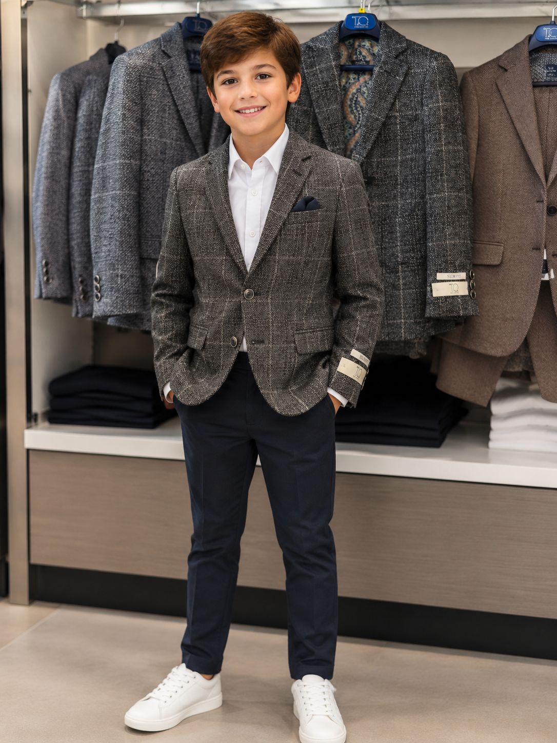T.O Collection Boys TR Fashion Blazer - Slim TFJ1601SB-PP AW26