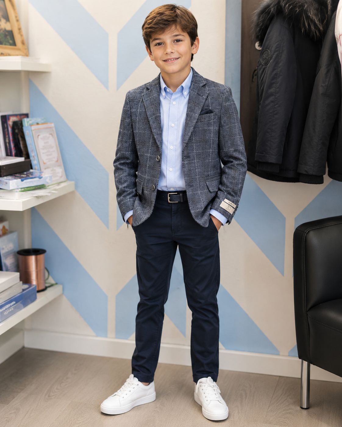 T.O Collection Boys TR Fashion Blazer - Slim TFJ1604SB-PP AW26