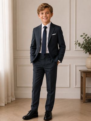 T.O Collection Boys T.O Black Label Slim Suit BL-8S AW26