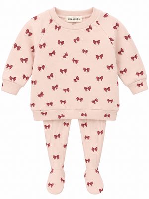 Mema Knits BOW PRINT SWEATSHIRT SET MAW26-34 AW26