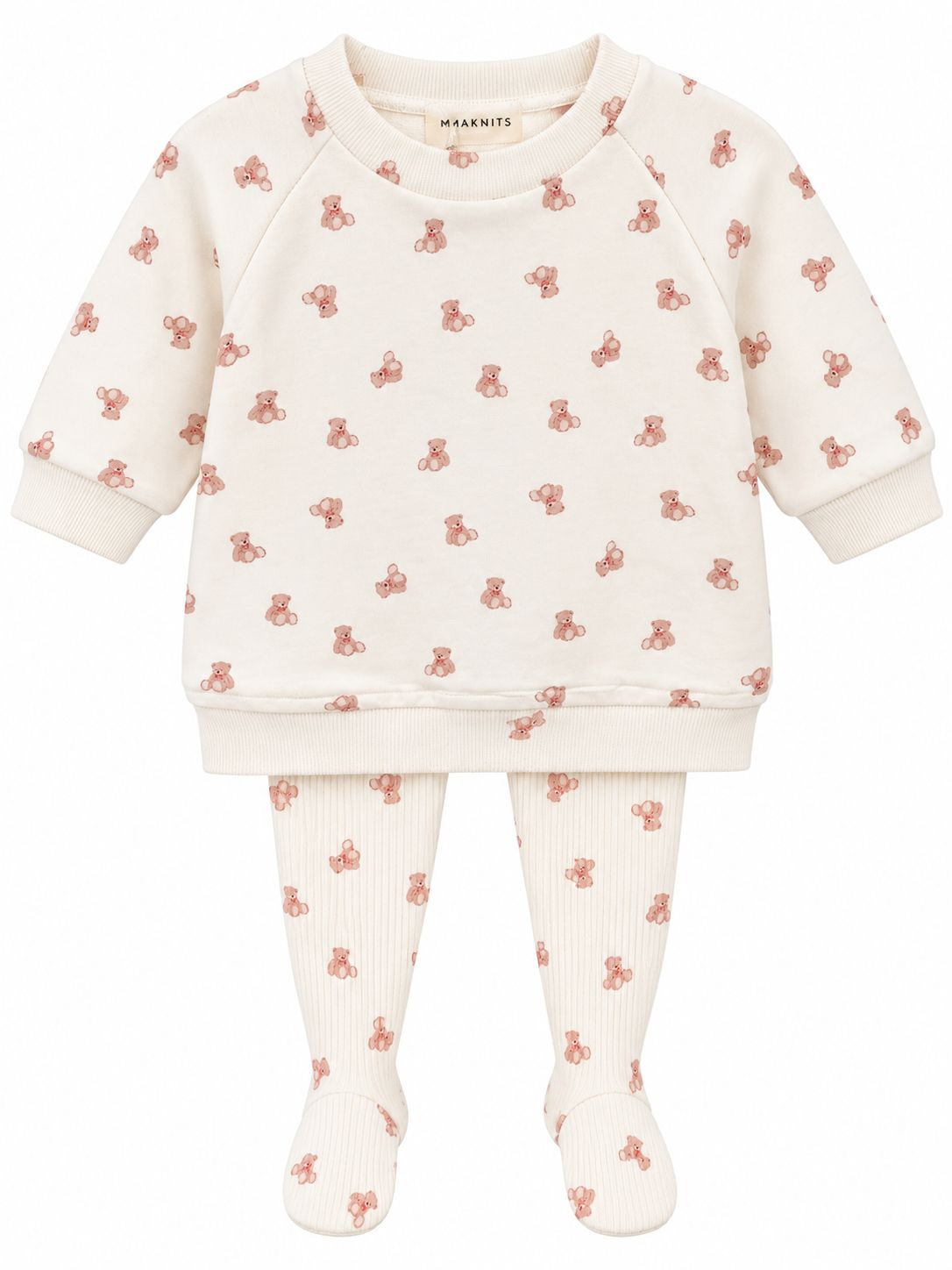 Mema Knits BEAR PRINT SWEATSHIRT SET MAW26-32 AW26