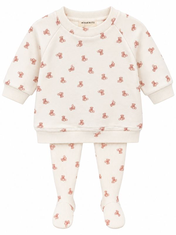 Mema Knits BEAR PRINT SWEATSHIRT SET MAW26-32 AW26