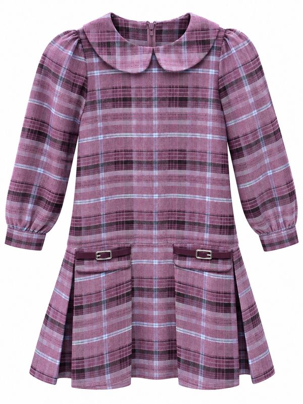 sweet threads purple plaid dress st2030 aw26