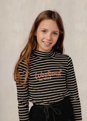 LUELLA Embroidered Logo Striped Mock Neck GW6119T-A AW26
