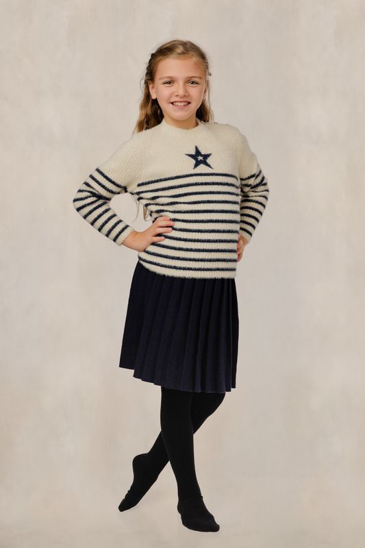 LUELLA Star Striped Fuzzy Sweater GW6436T-A AW26