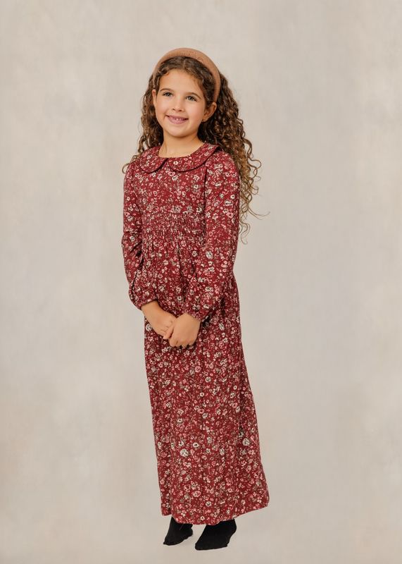 LUELLA Red Floral Peter Pan Collar Dress GW6718D-A AW26