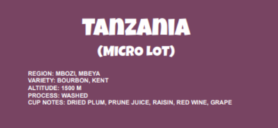 Tanzanie (micro-lot)