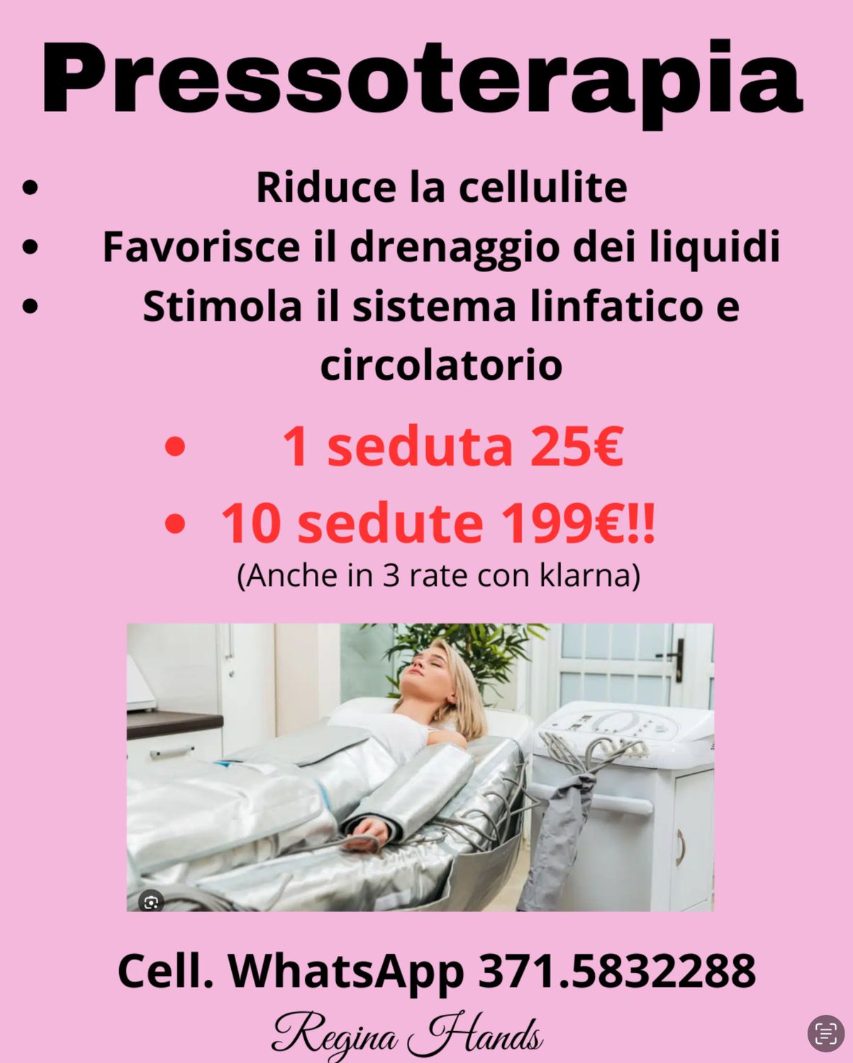 Pressoterapia 10 Sedute