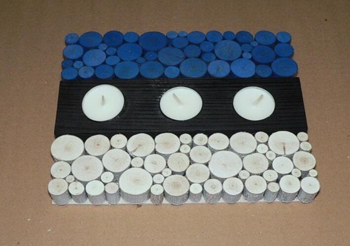 Decor - Estonian flag colored candlestick