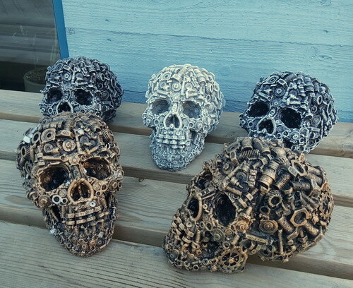 Skeletgalva ar skrūvēm, melna Skeletgalva ar skrūvēm, melna