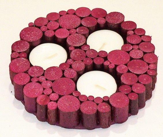 Decor - Latvian flag colored candlestick