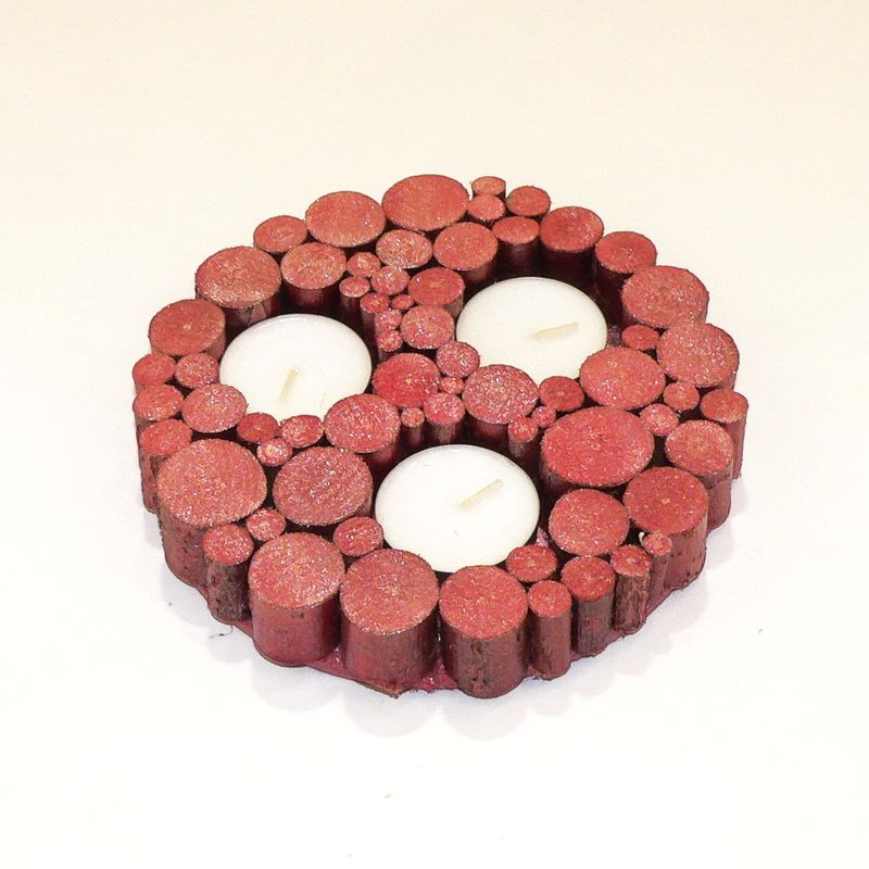 Decor - Latvian flag colored candlestick