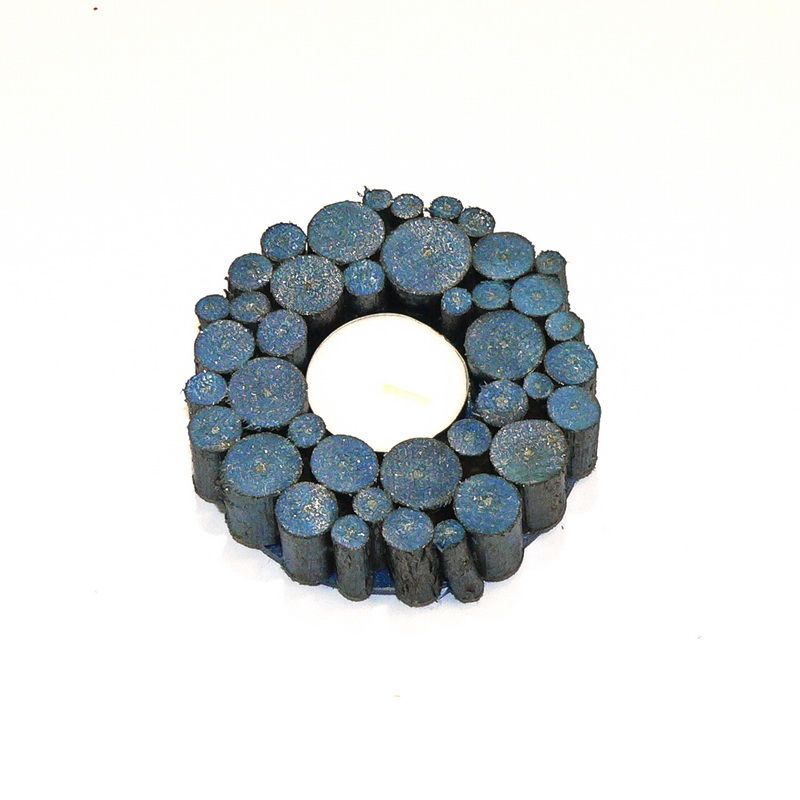 Decor - Latvian flag colored candlestick