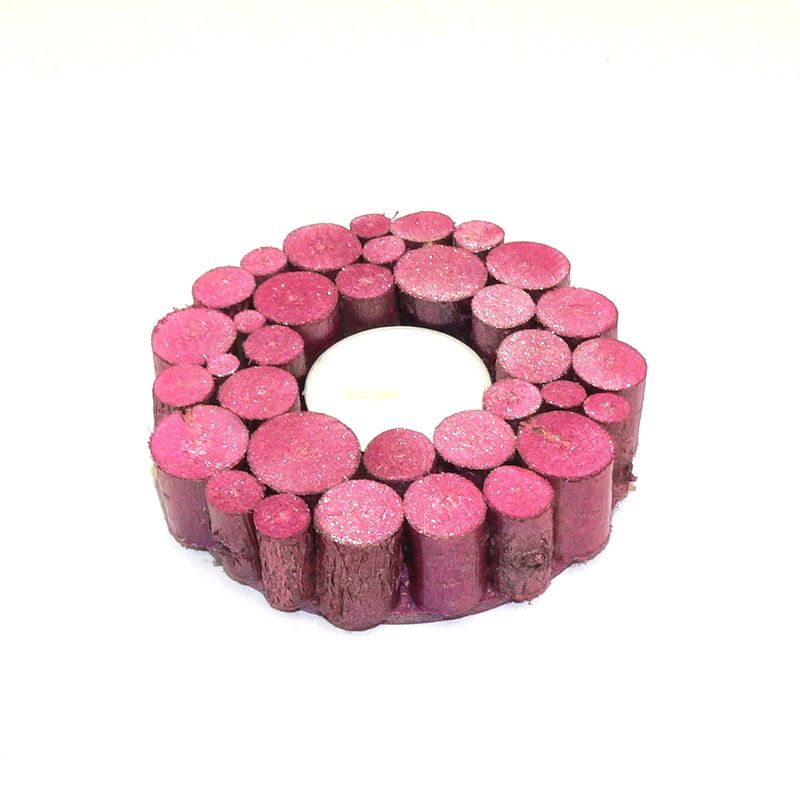 Decor - Latvian flag colored candlestick