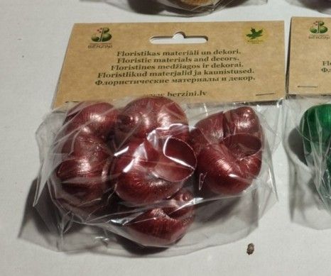 Lielo vīngliemežu čaulas – sarkanas 10gab.