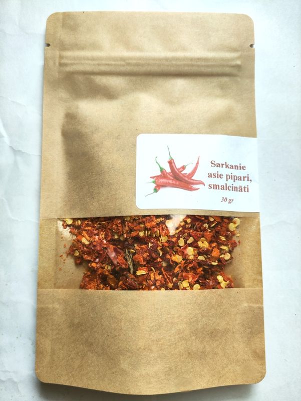 Sarkanie pipari drupināti (30g)