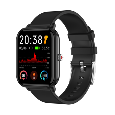 Smartwatch iQuality® Q9-Pro Negru, Notificari, Termometru, Apeluri, Tensiune Arteriala, Oxigen, Ritm cardiac, Resigilat