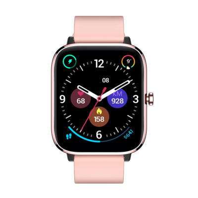Smartwatch iQuality® T45S Roz Sakura, Apeluri Bluetooth, Muzica, Termometru, Monitor Sanatate, Oxigen, Ritm cardiac