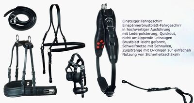 Einspänner Fahrgeschirr Einsteigergeschirr ECO Einspänner Fahrgeschirr Leder