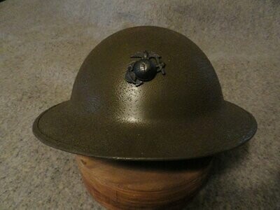 WWI Marine Corps. Helmet with Sitting EGA WWI Marine Corps. Helmet with Sitting EGA