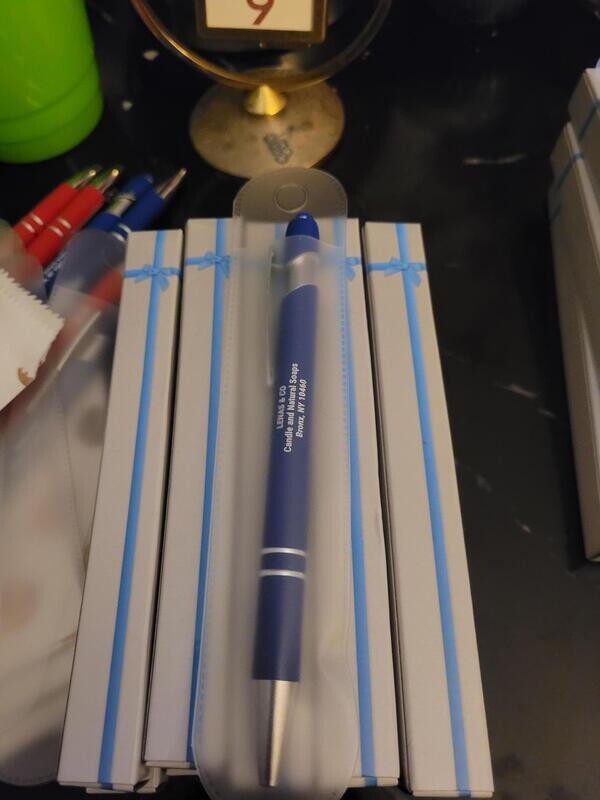 Lena's and co blue pen