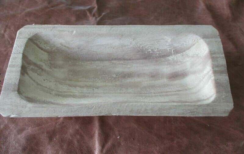 HAND CARVED WOODEN BOWL/TRAY, 12" LONG