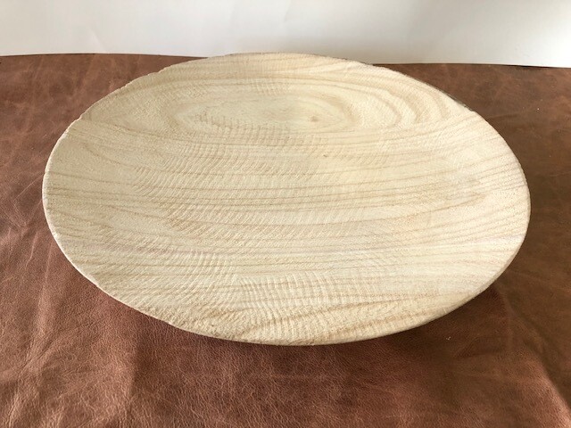 CARVED RUSTIC WOOD BOWL/TRAY,  13 1/2