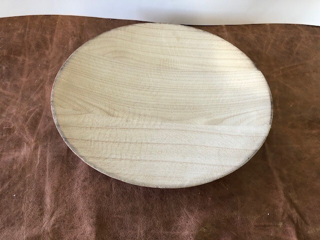 CARVED RUSTIC WOOD PLATE / SERVING TRAY, 12" X 10"