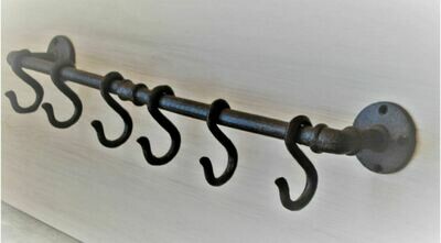 6 ADJUSTABLE S HOOKS ON PIPE BRACKET MOUNTABLE COAT RACK 6 ADJUSTABLE S HOOKS ON PIPE BRACKET MOUNTABLE COAT RACK