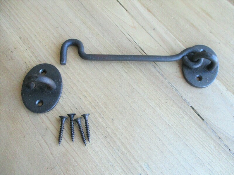 HAND FORGED HOOK AND EYE LATCH, 5.5" LONG