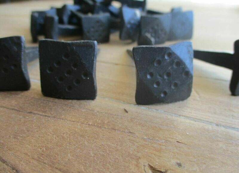 1" BLACK HAND FORGED CLAVOS / NAILS 3" NAIL ANGLED W/ DENTS