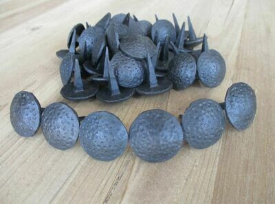 Black Hand Forged Iron Round Dented Clavos Black Hand Forged Iron Round Dented Clavos